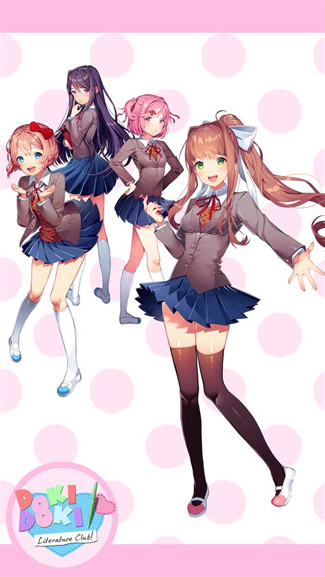 doki doki literature club mobile wallpaper|doki literature club blue background.